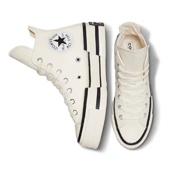 Converse Unisex Chuck 70 Hi Plus Sneaker Shoe Egret/Black/Egret US Womens Size 8 - Picture 13 of 14